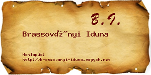 Brassoványi Iduna névjegykártya